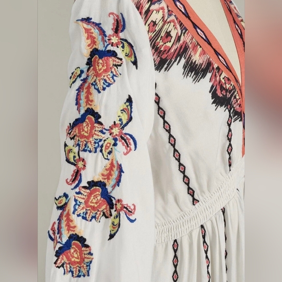 Sundance Amrita Story White Folklore Midi Dress Size Medium - Picture 3 of 11